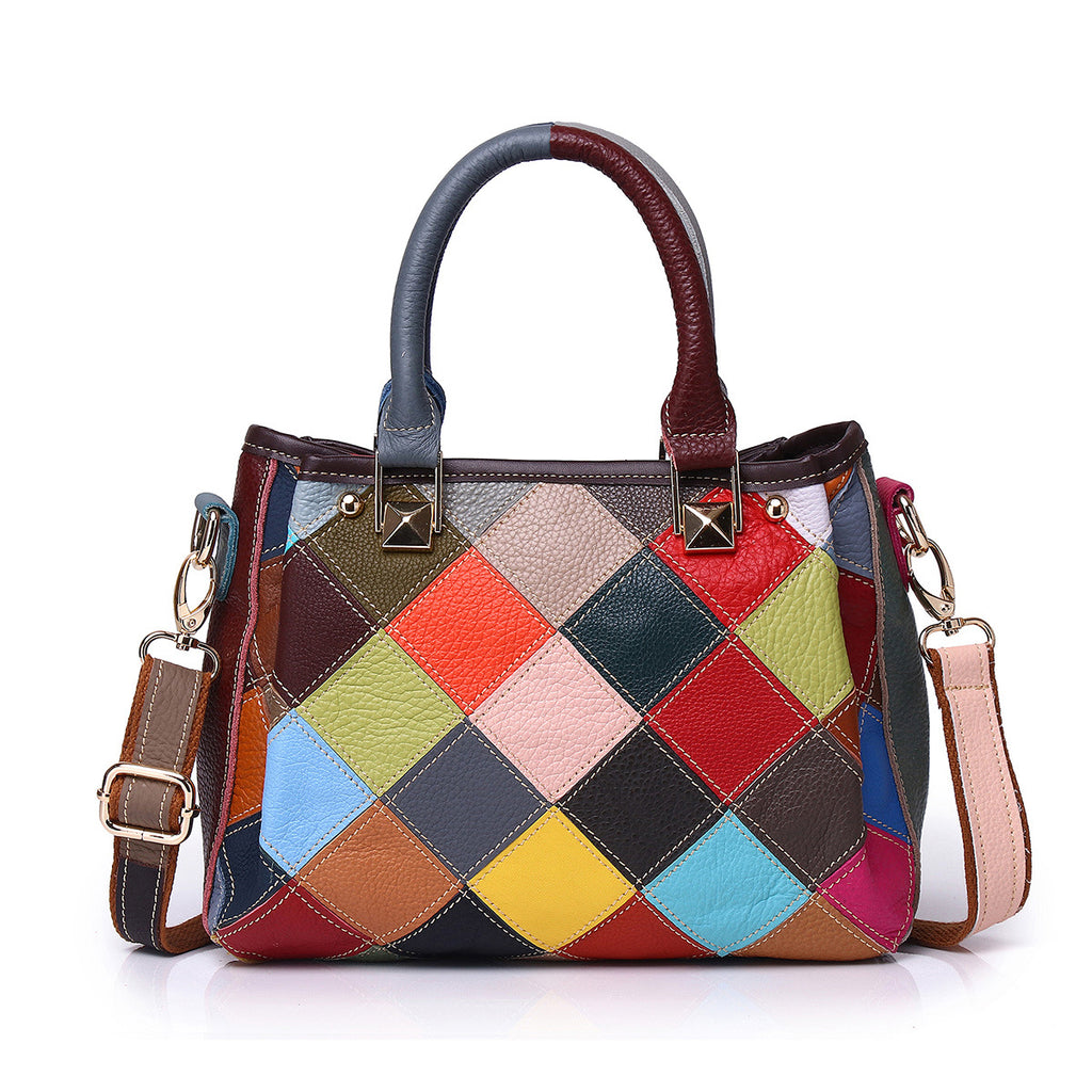 Colorful Random Patchwork Argyle Contrast Color Bag YF-628