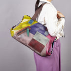 Full-Grain Leather Vintage-Wash Shoulder Bag with Large Capacity YF-8995