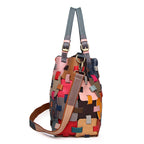 Ethnic-inspired Colorful Braided Leather Tote Bag with Shoulder Strap for Beach Use YF-1286