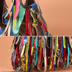 Genuine Leather  Handbag Colorful Fringe Unique Design Shoulder Bag  YF-588C