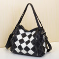 Genuine Leather Fashion Patchwork Handbag Color-Blocked Shoulder Bag YF-435