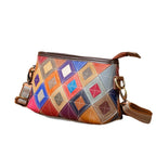Top-Grain Cowhide Leather Contrast-Color Small Crossbody Shoulder Bag YF-1346
