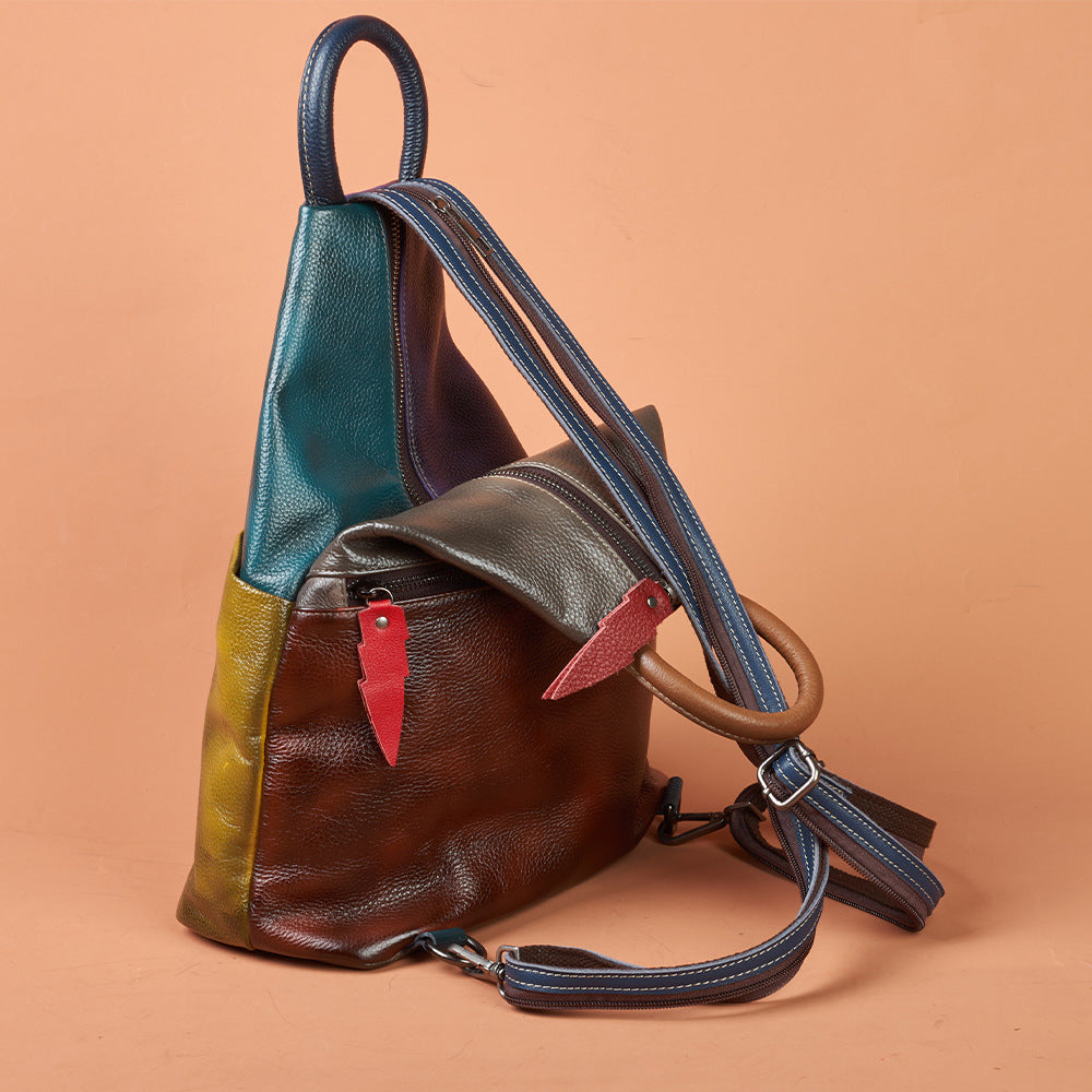 Distressed Leather : Vintage-Style Tote, Shoulder Bag, and Backpack YF-5690