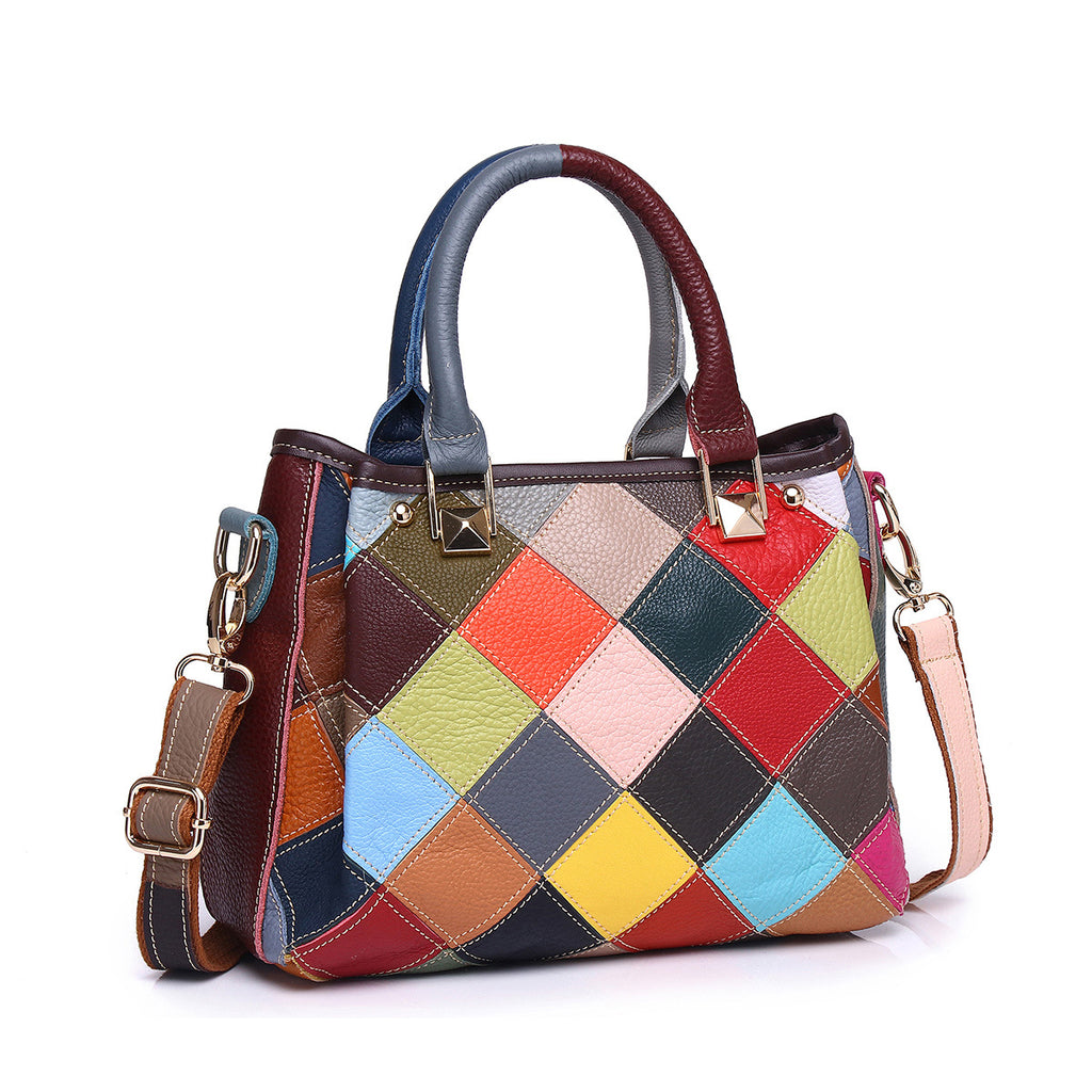 Colorful Random Patchwork Argyle Contrast Color Bag YF-628