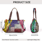 Full-Grain Leather Vintage-Wash Shoulder Bag with Large Capacity YF-8995