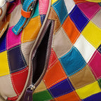 Genuine Leather Fashion Patchwork Handbag Color-Blocked Shoulder Bag YF-435