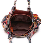 Ethnic-inspired Colorful Braided Leather Tote Bag with Shoulder Strap for Beach Use YF-1286
