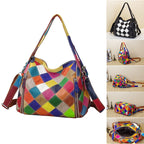 Genuine Leather Fashion Patchwork Handbag Color-Blocked Shoulder Bag YF-435