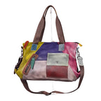 Full-Grain Leather Vintage-Wash Shoulder Bag with Large Capacity YF-8995