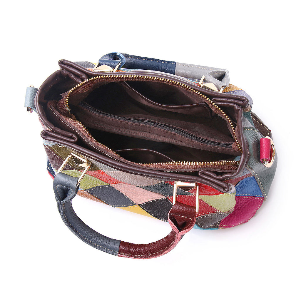 Colorful Random Patchwork Argyle Contrast Color Bag YF-628