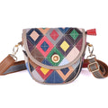 Retro Leather Mini Bag with Color-Blocking Design Cowhide Ethnic-Style Bag YF-1121